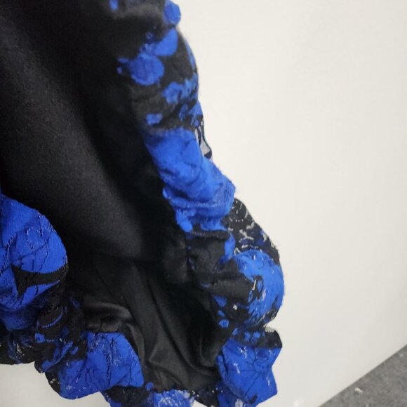 French Atmosphere Womens Top Size 2X Blue Black Floral Lace Dark Fairy Romantic - Picture 6 of 9